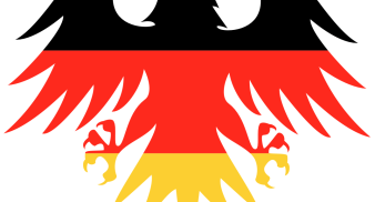 German flag with the outline of an eagle.